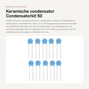 Kit di condensatori ceramici - Capacità di condensatore 1000V 104M 0.1uF - 50 pezzi - Condensatori affidabili - Adatto per...