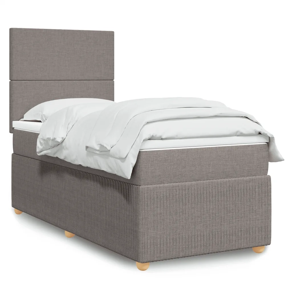 Giroletto a Molle con Materasso Tortora 90x190 cm in Tessuto