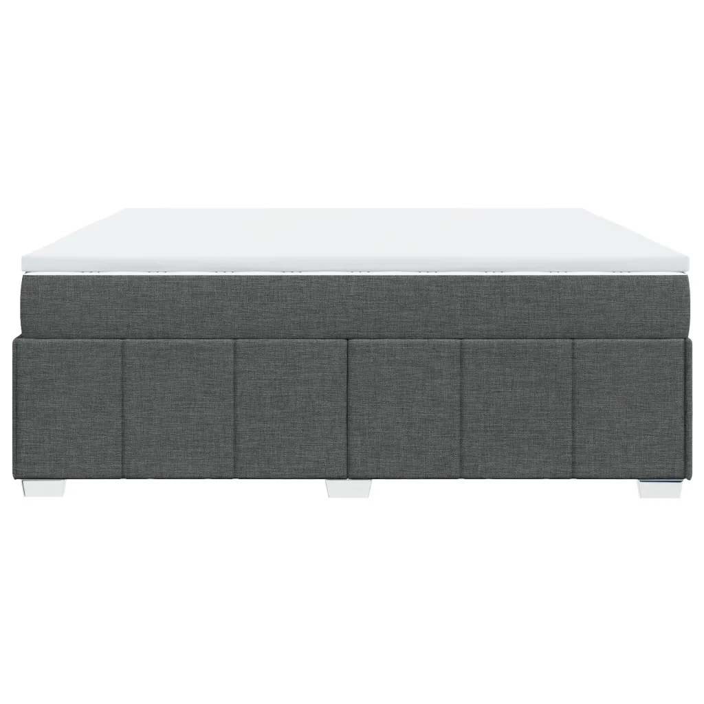vidaXL Giroletto a Molle con Materasso Grigio Scuro 200x200 cm Tessuto