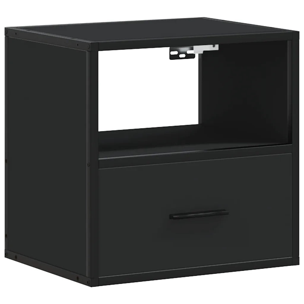 Comodino a Muro Nero 40x31x39,5 cm 848734