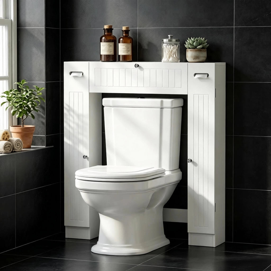 MOBILE SOPRA WC 88x18x98 cm Bianco in MDF e pannello di particelle