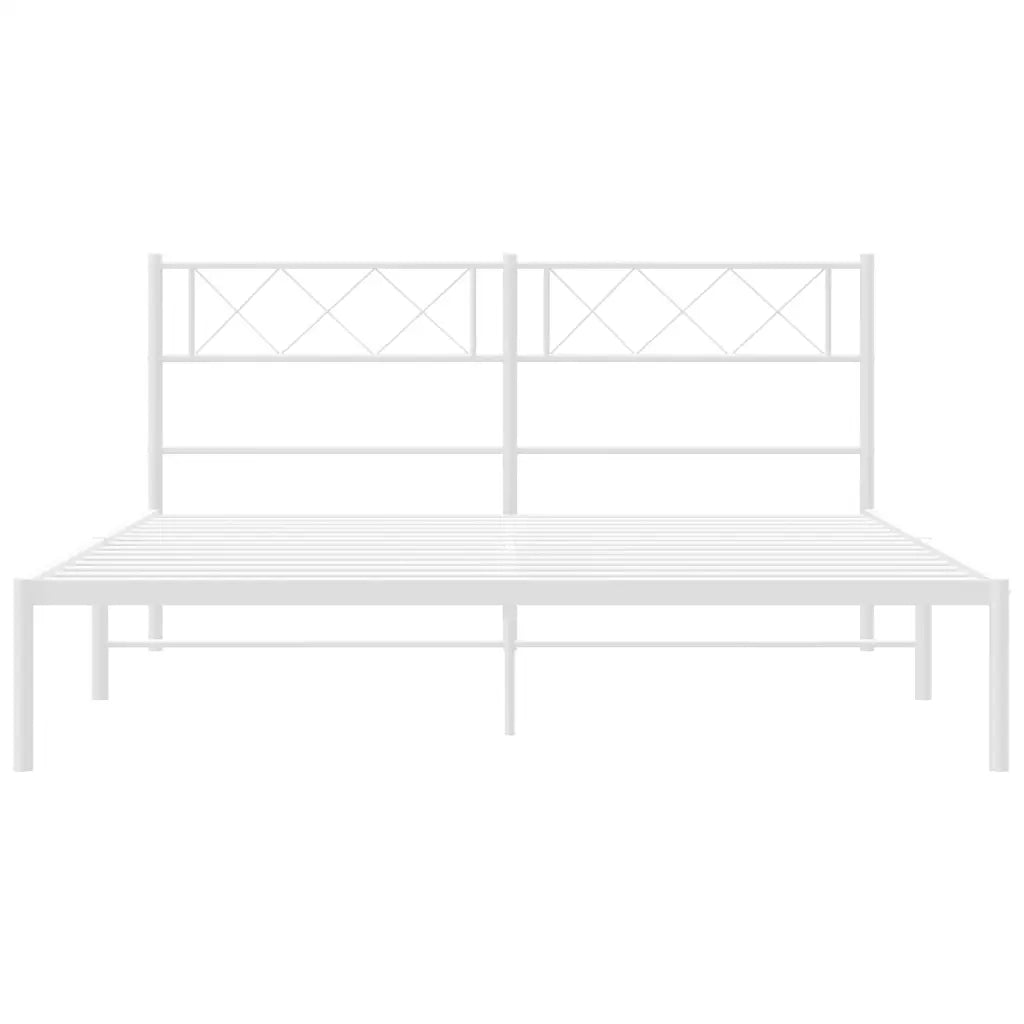 Giroletto con Testiera Metallo Bianco 135x190 cm