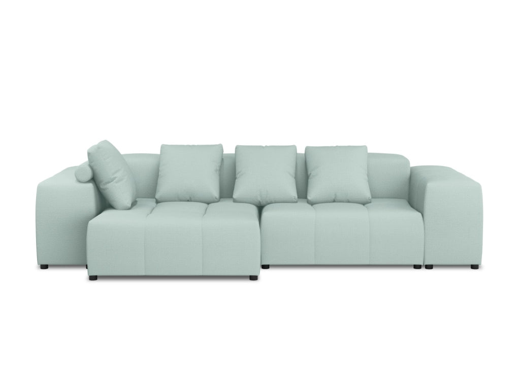 Cosmopolitan Design - Divano angolare modulare reversibile "Rome" 4 posti in tessuto strutturato menta 