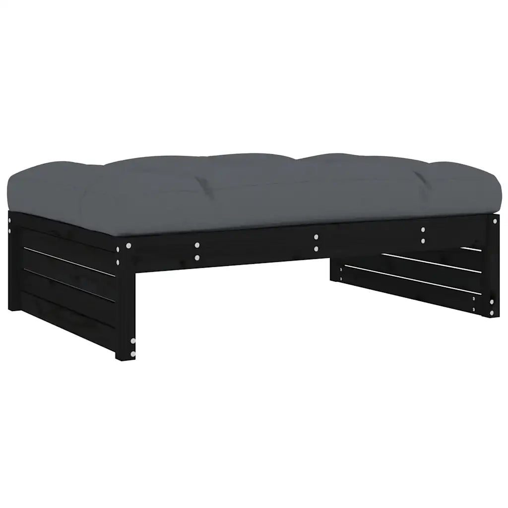 Poggiapiedi da Giardino 120x80 cm Legno Massello di Pino Nero 825769