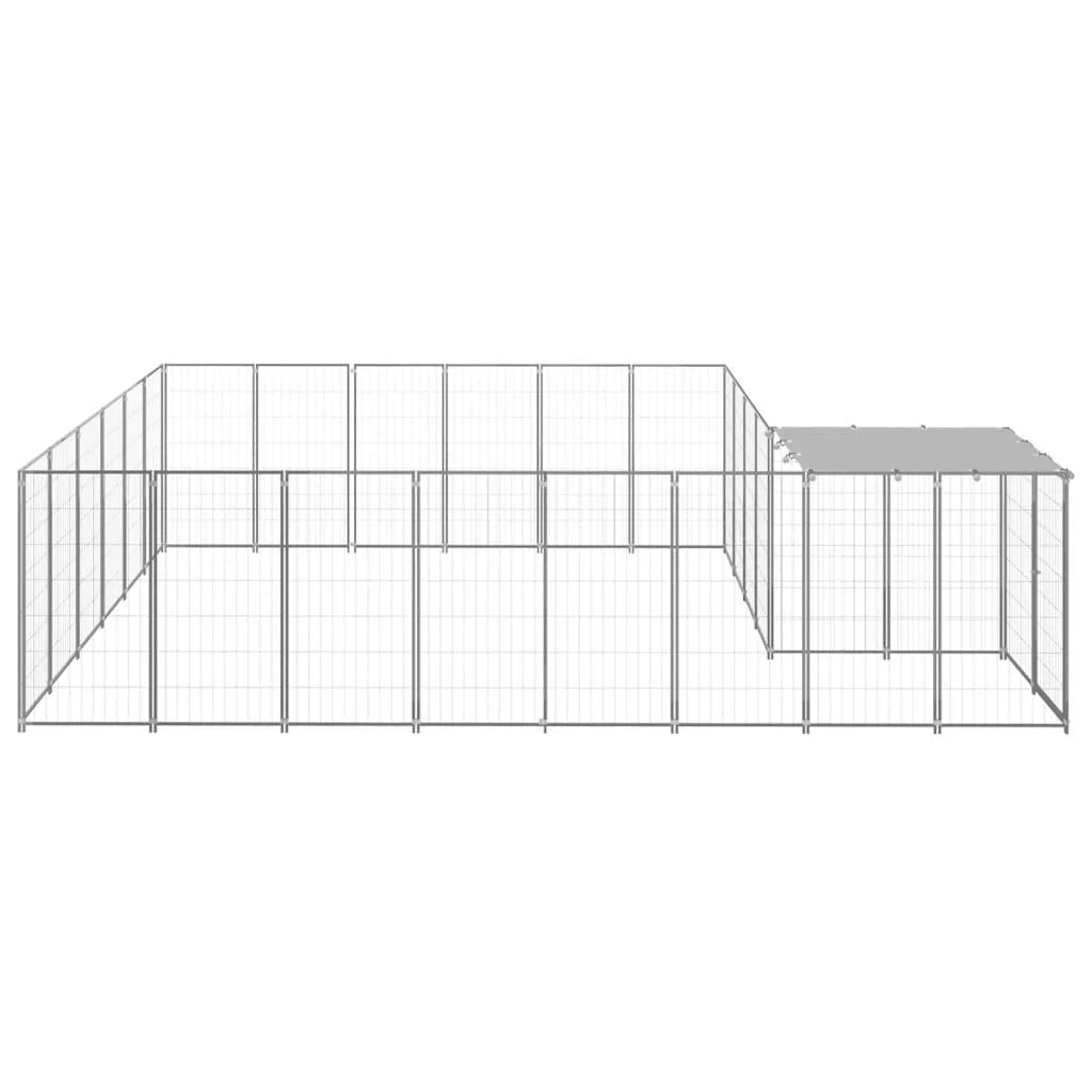 Gabbia per cani da esterno recinto per animali colore argento 12,1 m² acciaio codice 02_0000237