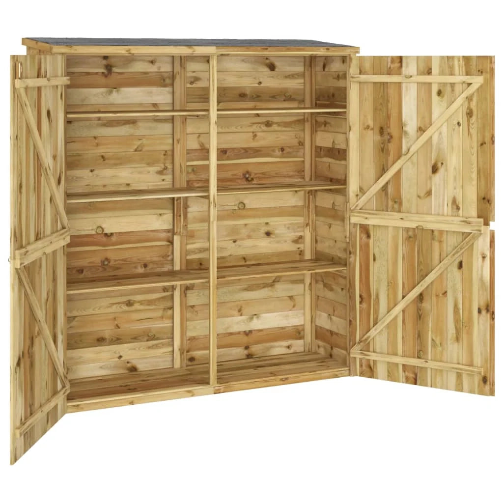 Casetta da giardino cabina ripostiglio casetta da esterno robusta casetta per attrezzi 163 x 50 x 171 cm legno massello di pino marrone 02_0022404