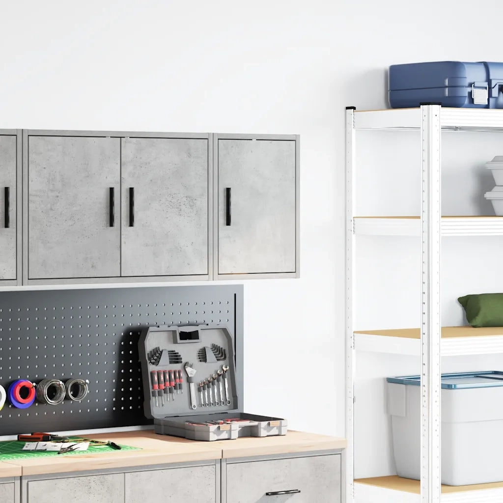 Pensile per Garage Grigio Cemento in Legno Multistrato 860613