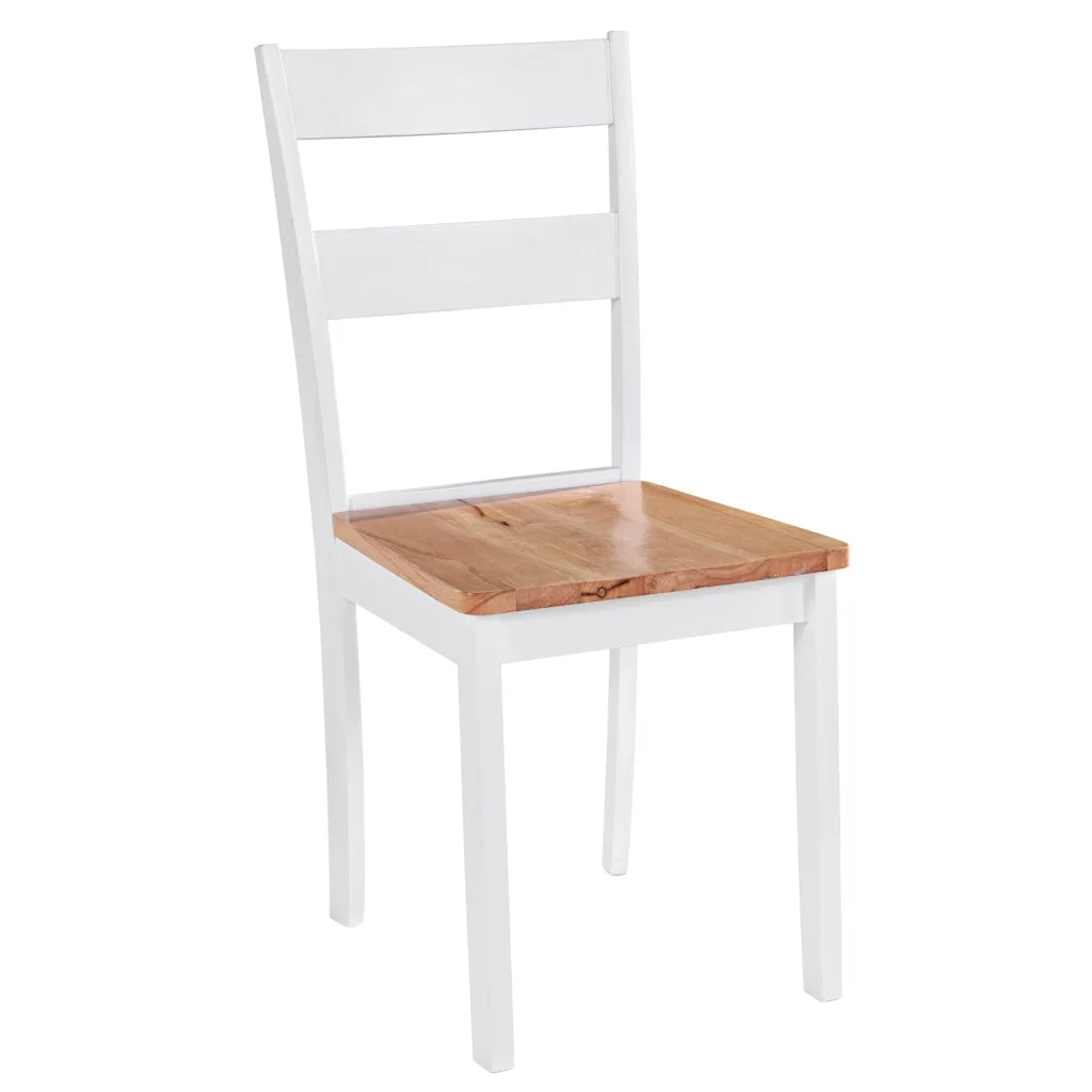 Sedie da Pranzo 4 pz Bianche in Legno Massello di Hevea 245369