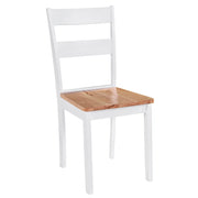 Sedie da Pranzo 4 pz Bianche in Legno Massello di Hevea 245369