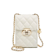 Borsa da donna in vera pelle, mini borsa per cellulare, borsa a tracolla estiva da donna, bianca