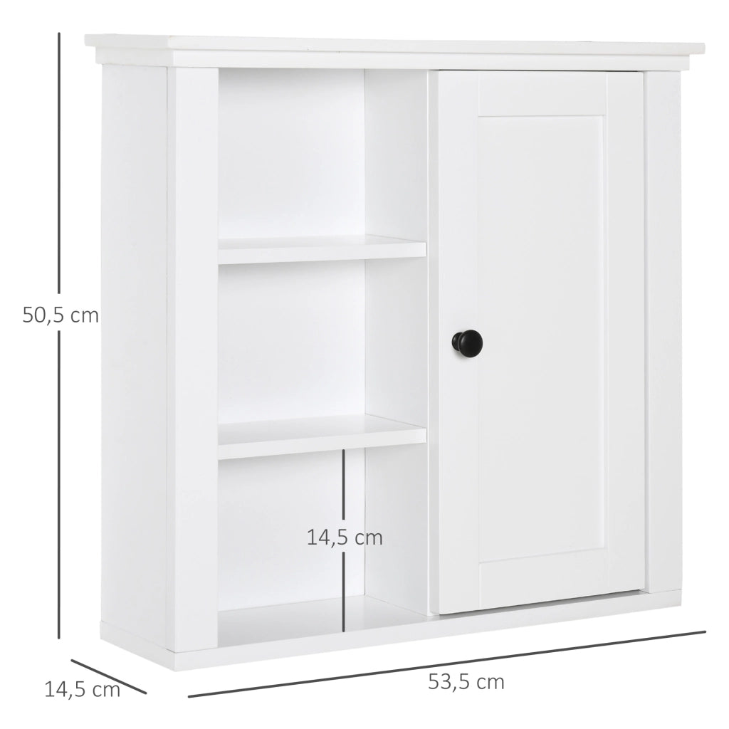 Armadietto da Bagno Sospeso ¨C zephmum ¨C 53x14.5x50.5 cm Bianco Legno