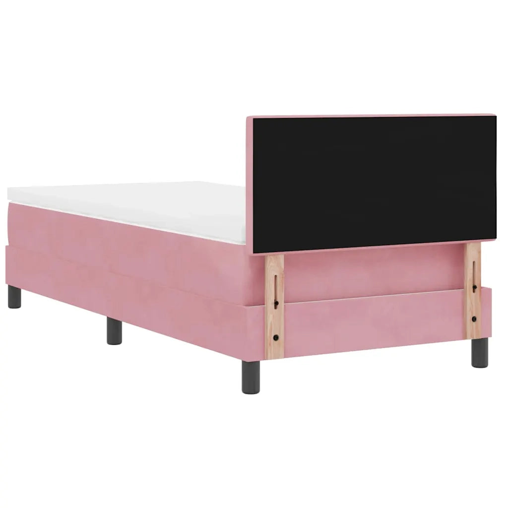 Letto a molle con materasso Rosa 80 x 200 cm Velluto 3339139