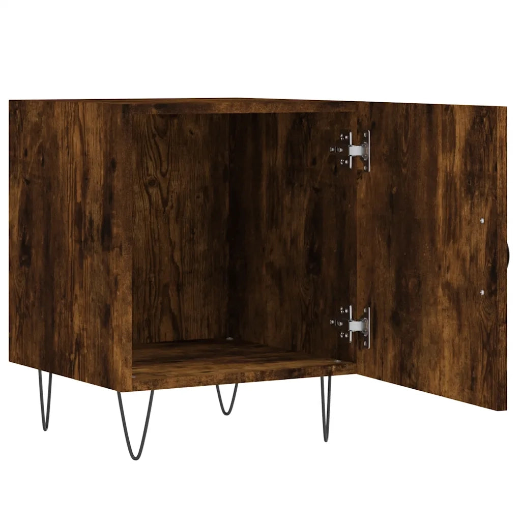 Comodino | Armadio da Notte | Mobiletto da notte Rovere Fumo 40x40x50 cm in Legno Multistrato