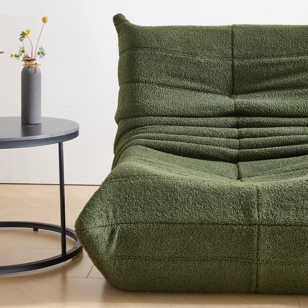 DIVANO RELAX 112 x 189 x 82 cm Tessuto Teddy Verde