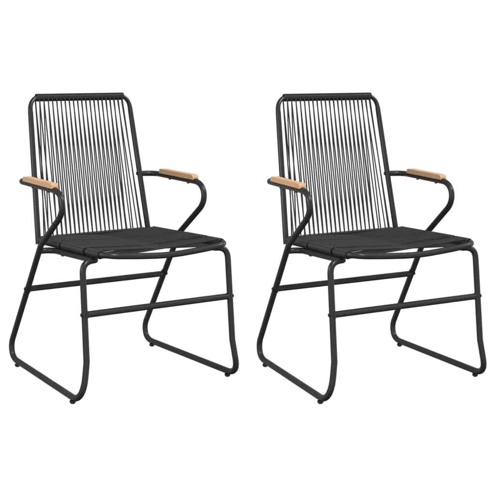 Set da pranzo da giardino in rattan nero 3 pezzi PVC 02_0014479