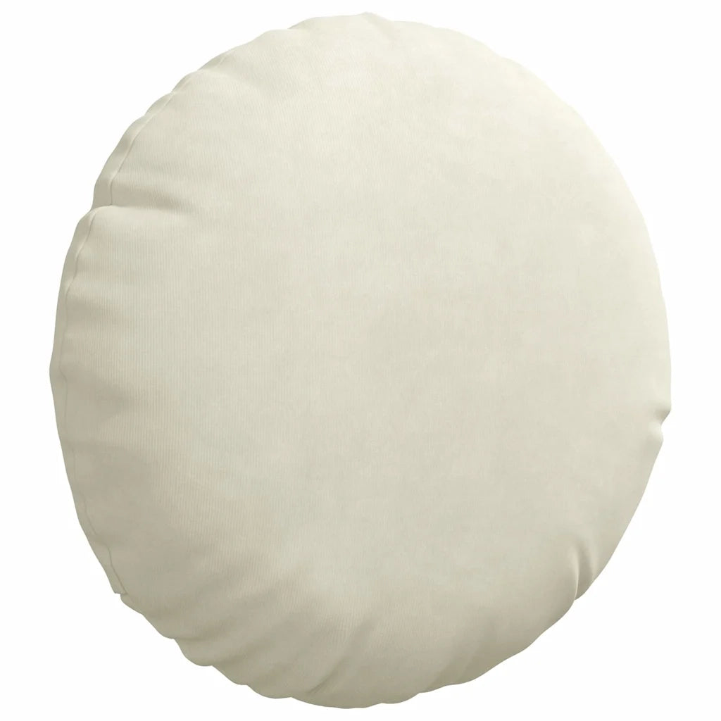 Cuscini per Seduta 2 pcs Crema Ø30 x 13 cm Velluto