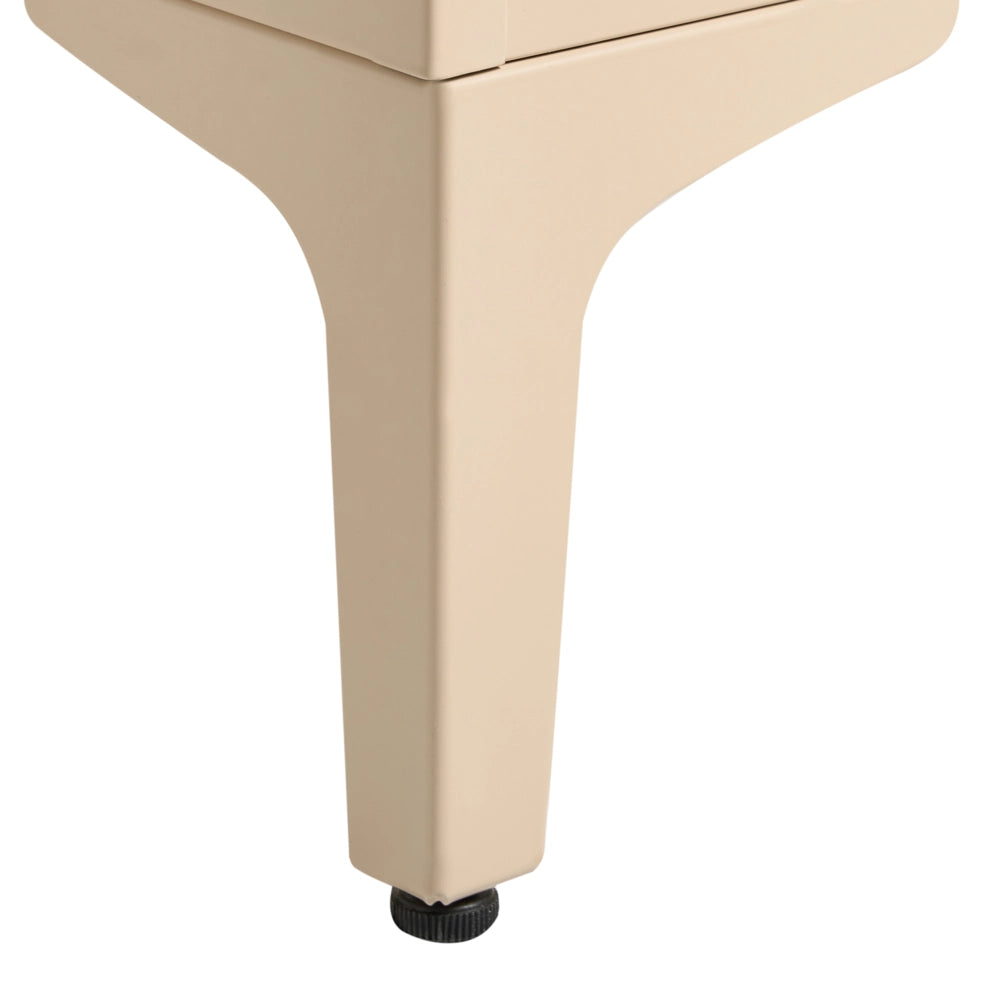 Cassettiera in acciaio verniciato beige chiaro 4 cassetti mobile contenitore per ufficio domestico e soggiorno stile industriale