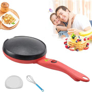 Trade Shop - Crepiera Macchina Per Crepes 600 Watt Con Manico Piastra 20 Cm Antiaderente -