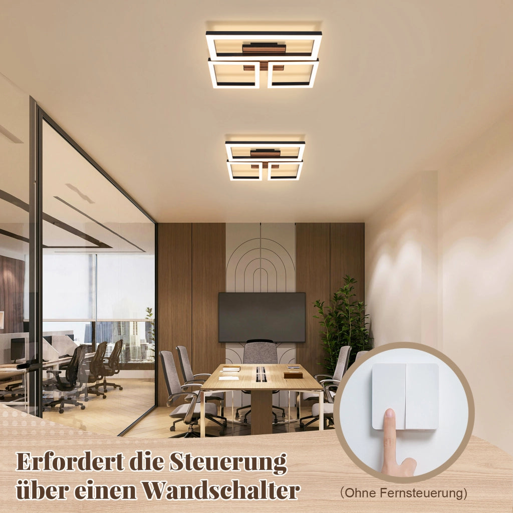 ZMH Plafoniera LED nera 21W design moderno luce bianca calda 3000K ideale per corridoio camera da letto o ufficio
