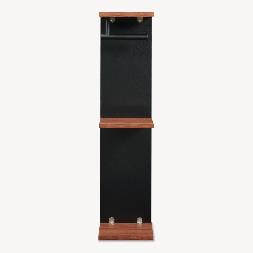 Mobile Porta Carta Igienica Trond Supporto Portarotolo 76 x 18 x 18 cm - Nero/Effetto Noce [en.casa]