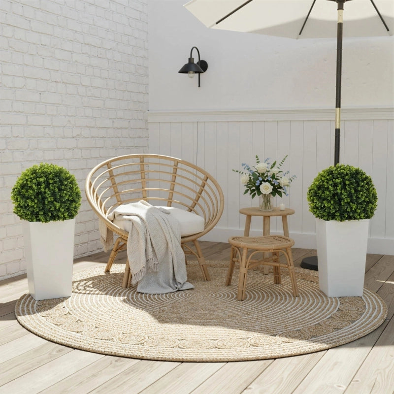 Set di 2 sfere di eucalipto artificiali, 65 cm, pianta artificiale con protezione UV, 330 foglie in vaso, verde.
