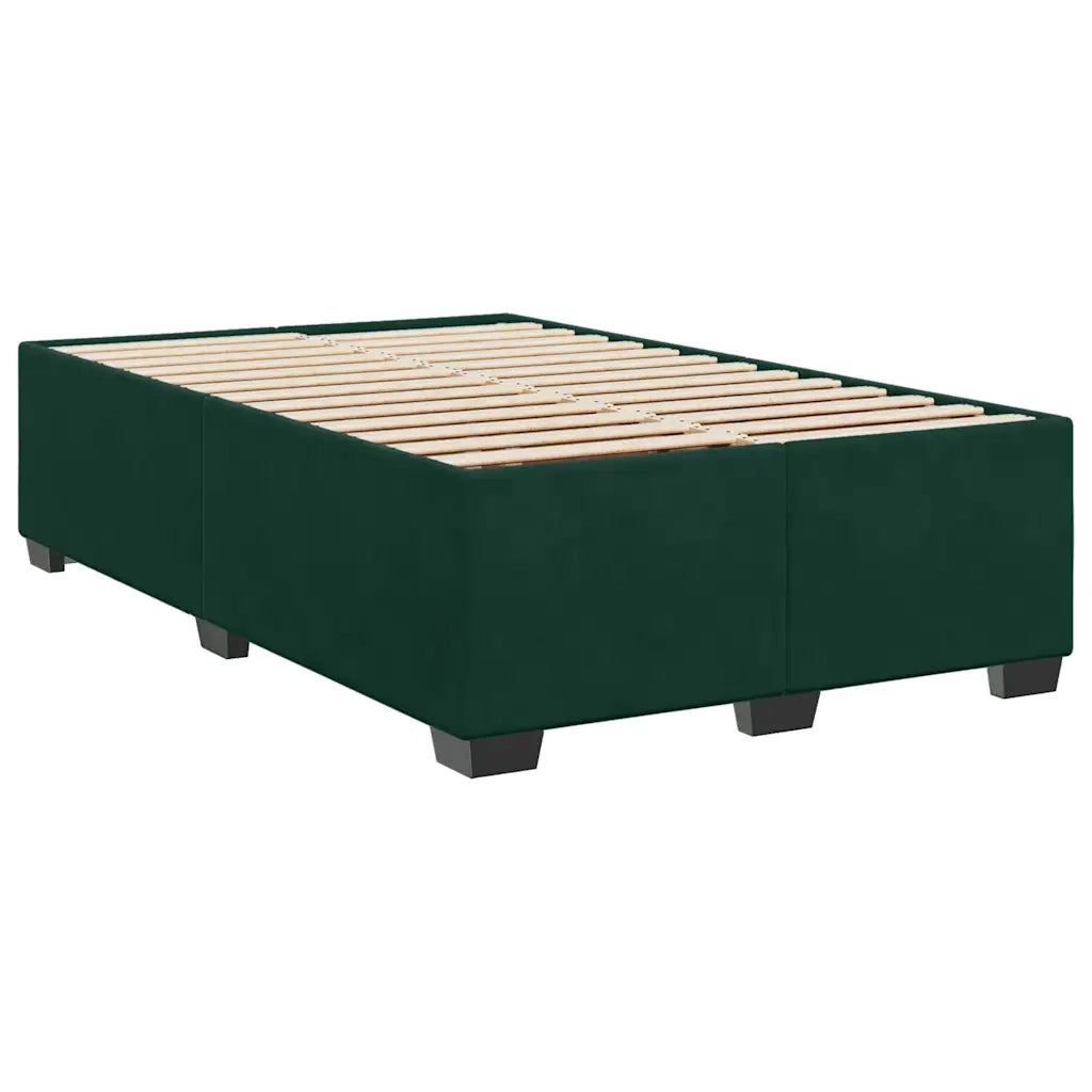 Giroletto a Molle con Materasso Verde Scuro 120x200 cm Velluto 3286291