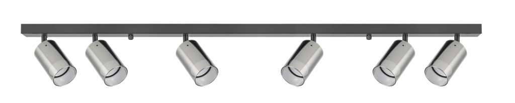 Plafoniera moderna nera 119 cm 6 faretti GU10 Zuma REN