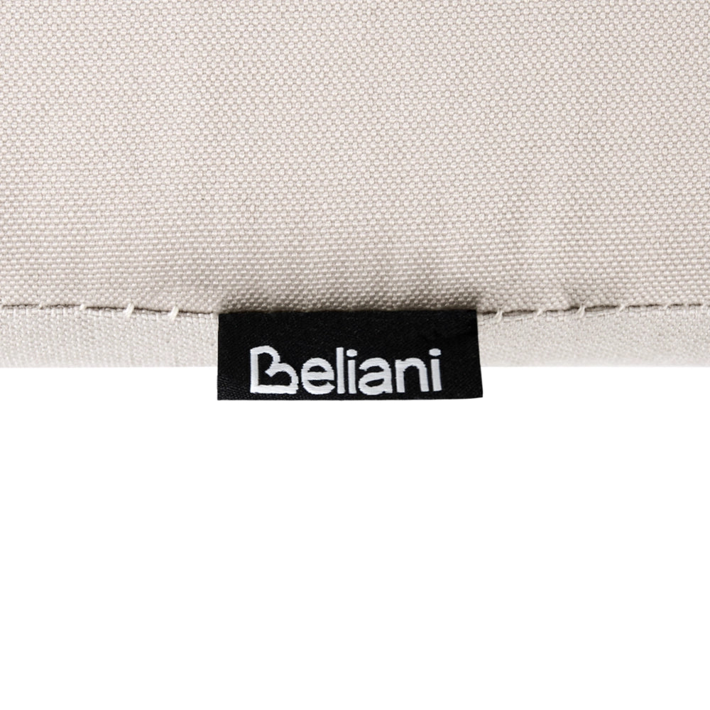 Pouf da giardino in metallo con cuscino in tessuto, colore beige chiaro stile rustico moderno