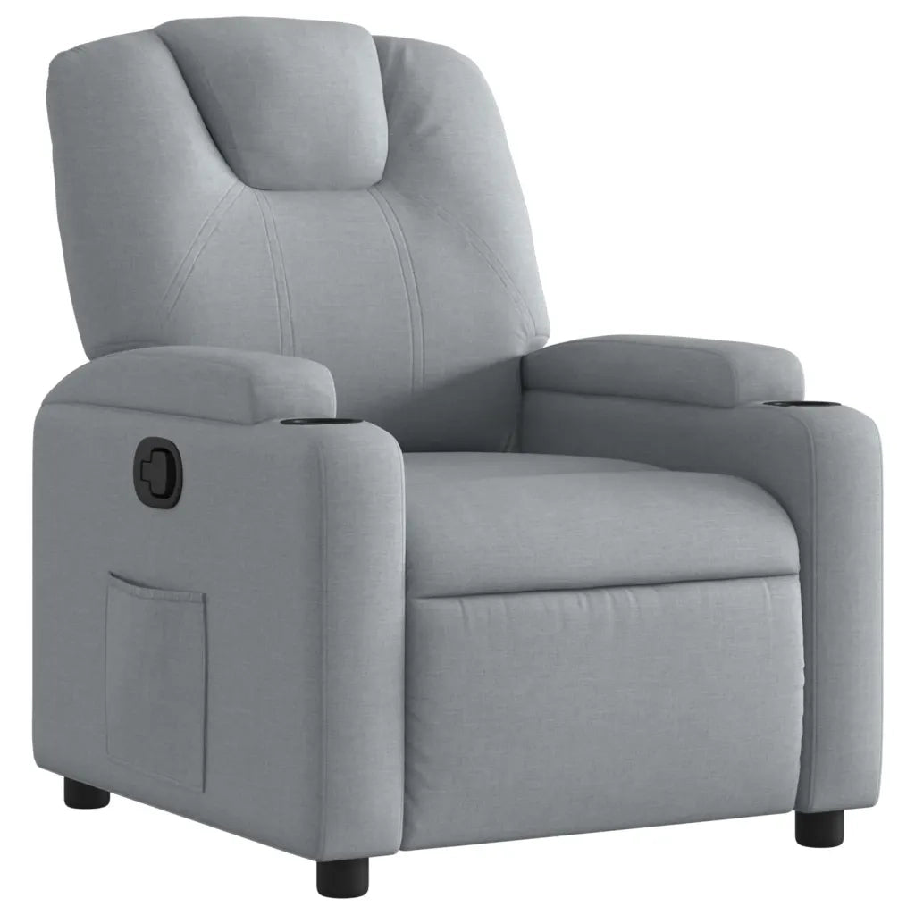 Divano Sedia-Poltrona reclinabile in tessuto grigio chiaro 867327