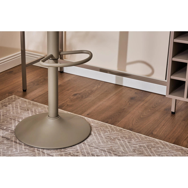 Set di 2 Sgabelli Clayton In Tessuto Tortora E Base Tortora