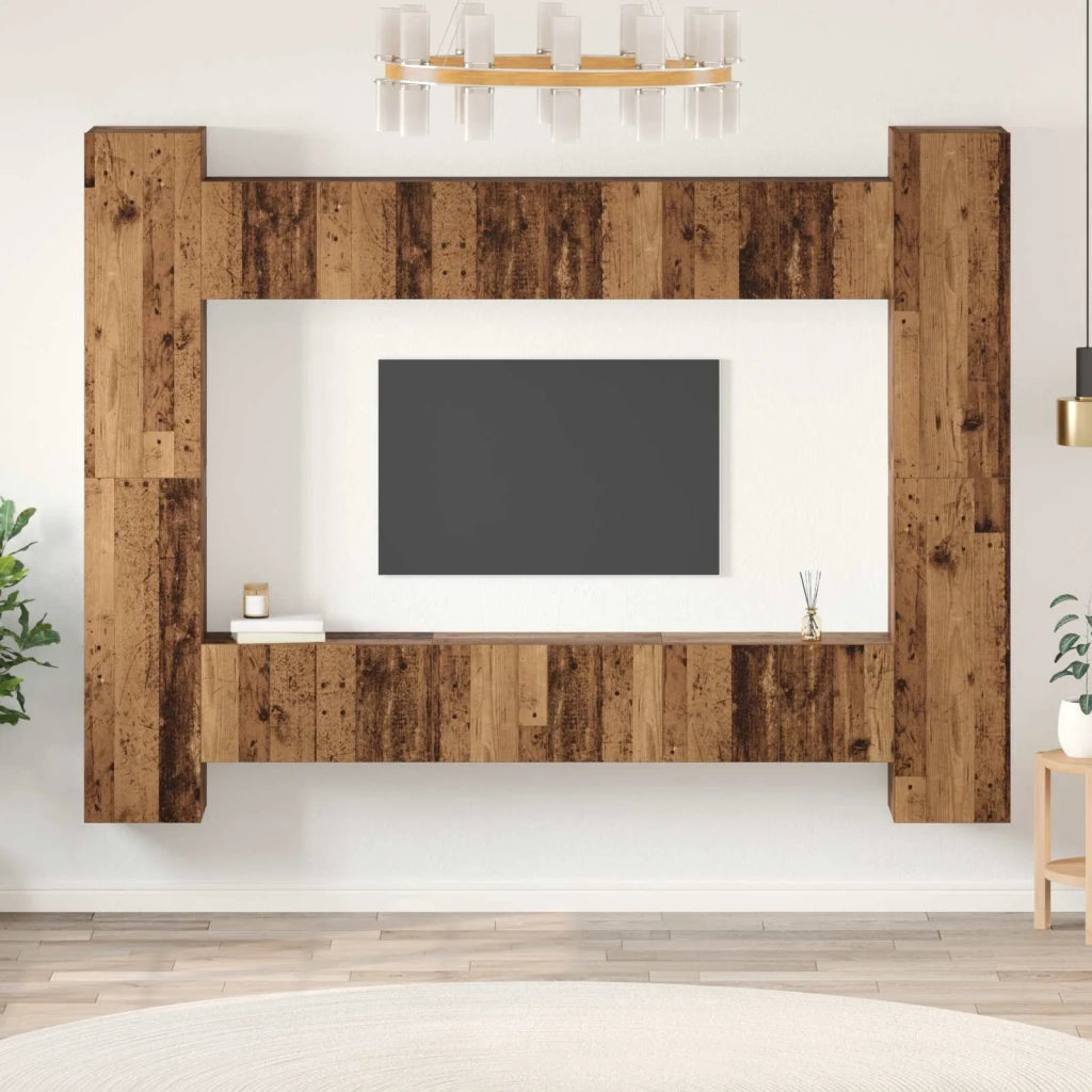 Set mobile TV 10 pcs Legno vecchio 30,5 x 30 x 90 cm 3393228