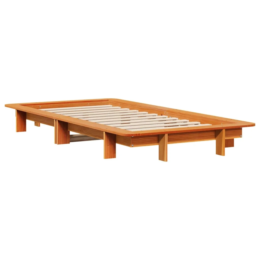 Letto senza Materasso-Struttura Letto Marrone Cera 90x190 cm in Legno di Pino 311244