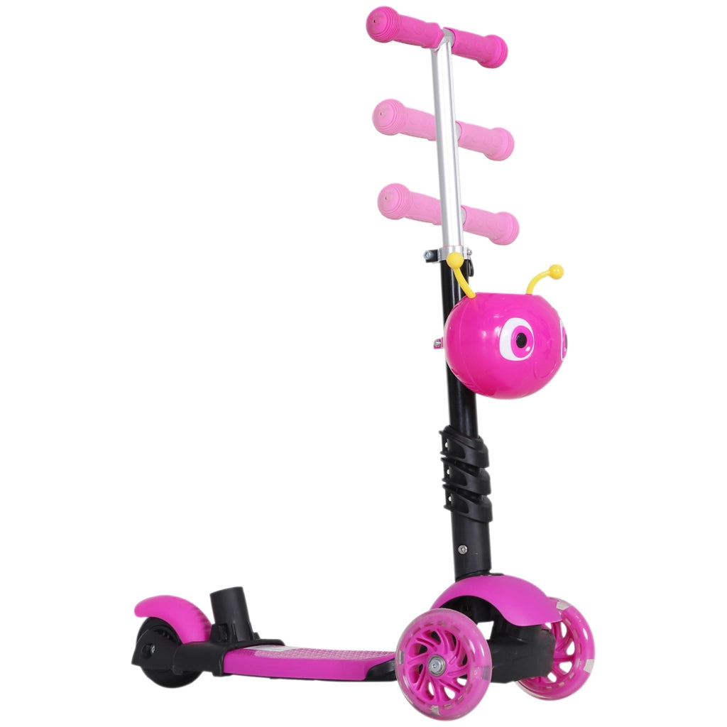 Patinete 3 in 1 Bambini con Asiento Extra¨ªble ¨C Minimal ¨C Rosa 62x25x72,5 cm