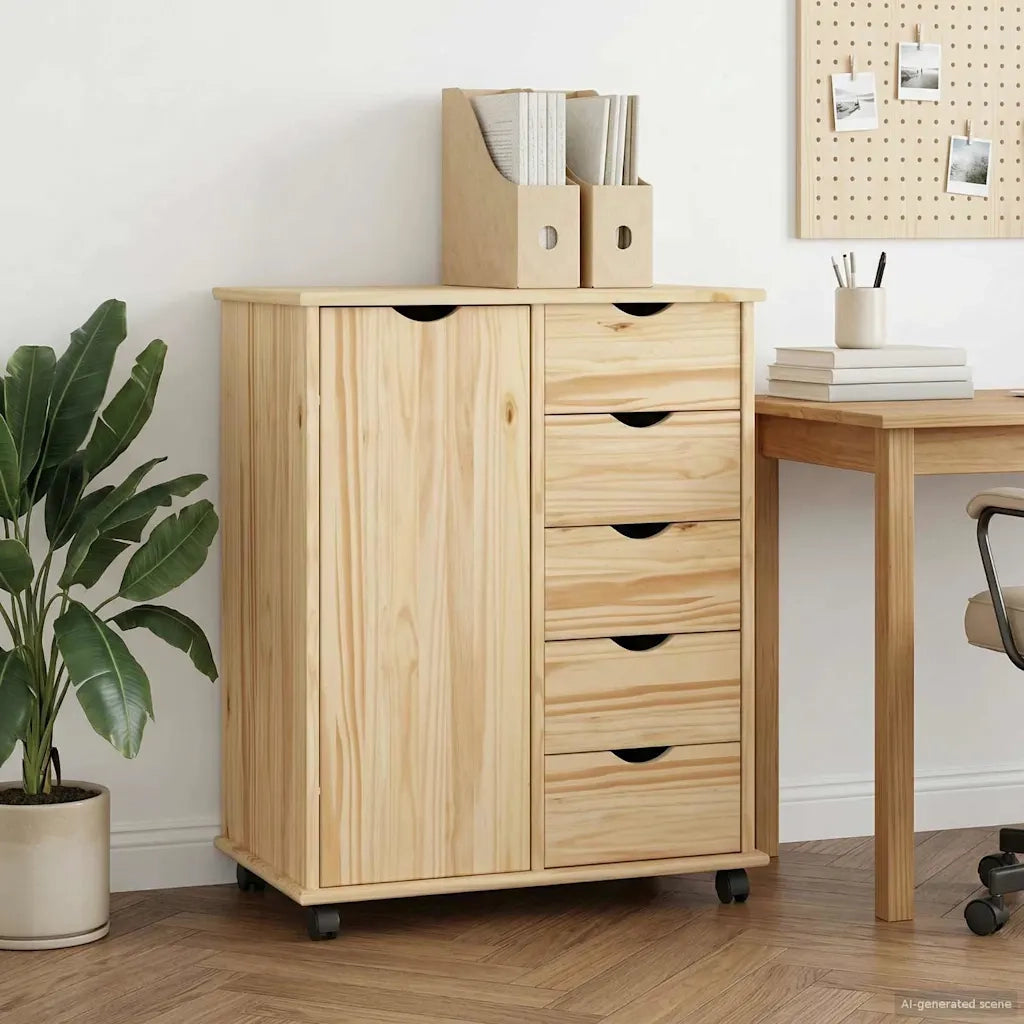 Mobile con Ruote con ruota Marrone 63,5 x 39 x 79 cm 42032393