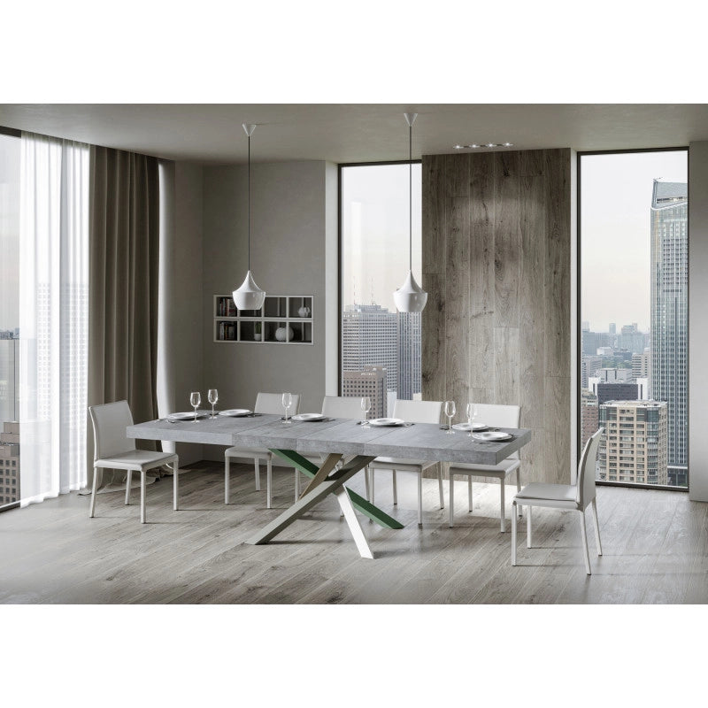 Tavolo allungabile 200/304x90 cm Volantis Premium telaio Multicolore 4/A - Cemento
