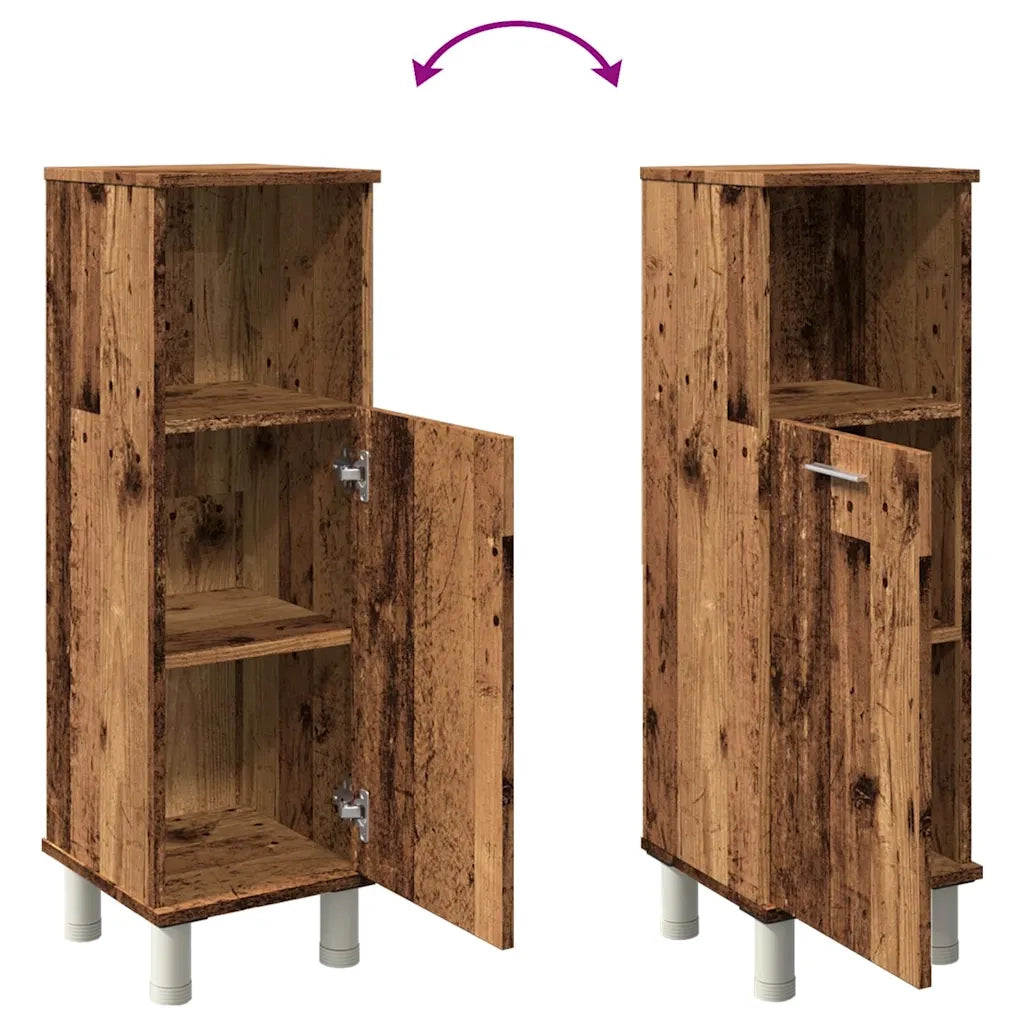 Mobile da Bagno Legno Antico 30x30x95 cm in Legno Multistrato