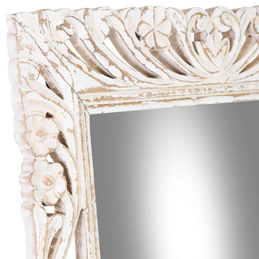 Specchio da parete in legno bianco 60x120x2,5h cm