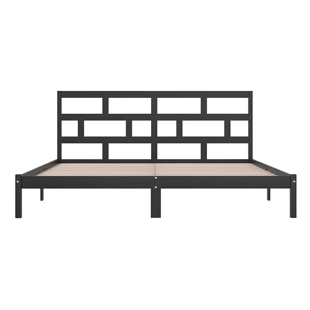Giroletto Nero in Legno Massello di Pino 200x200 cm 3101242