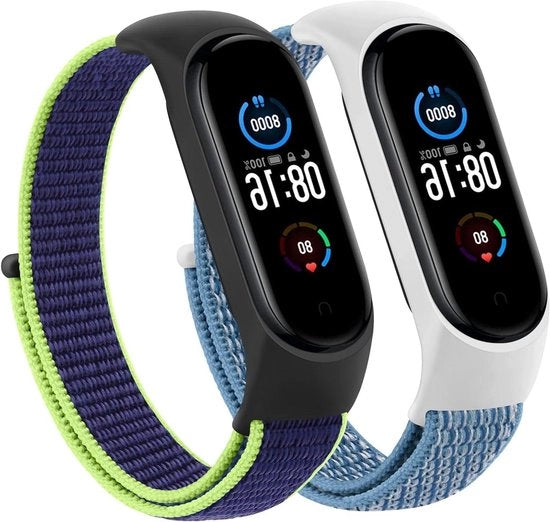 Armband per orologi intelligenti in nylon morbido e respirante (ciano blu + blu)
