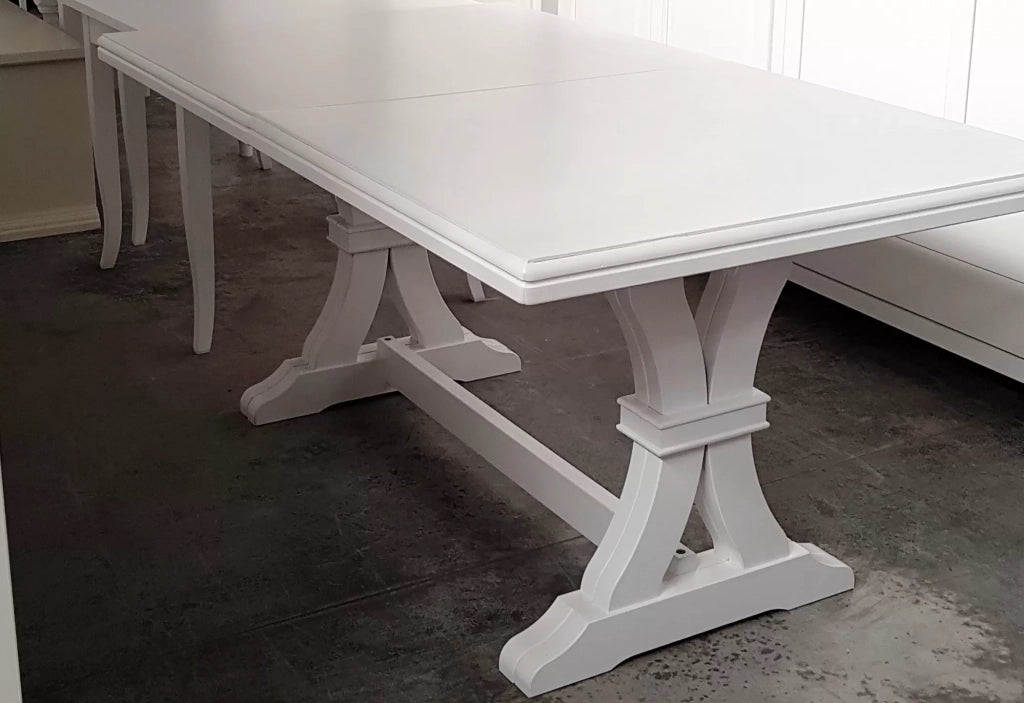 Tavolo classico in legno rettangolare allungabile laccato bianco 160x85 (739) - Mobili 2G