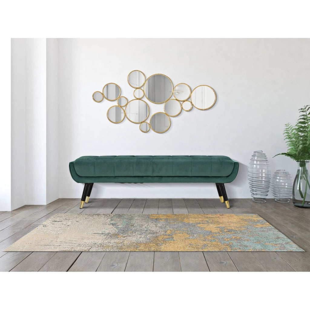 Decorazione in Metallo 3D Cerchi 24, Oro, Metallo, 100x2,3x51,5 cm