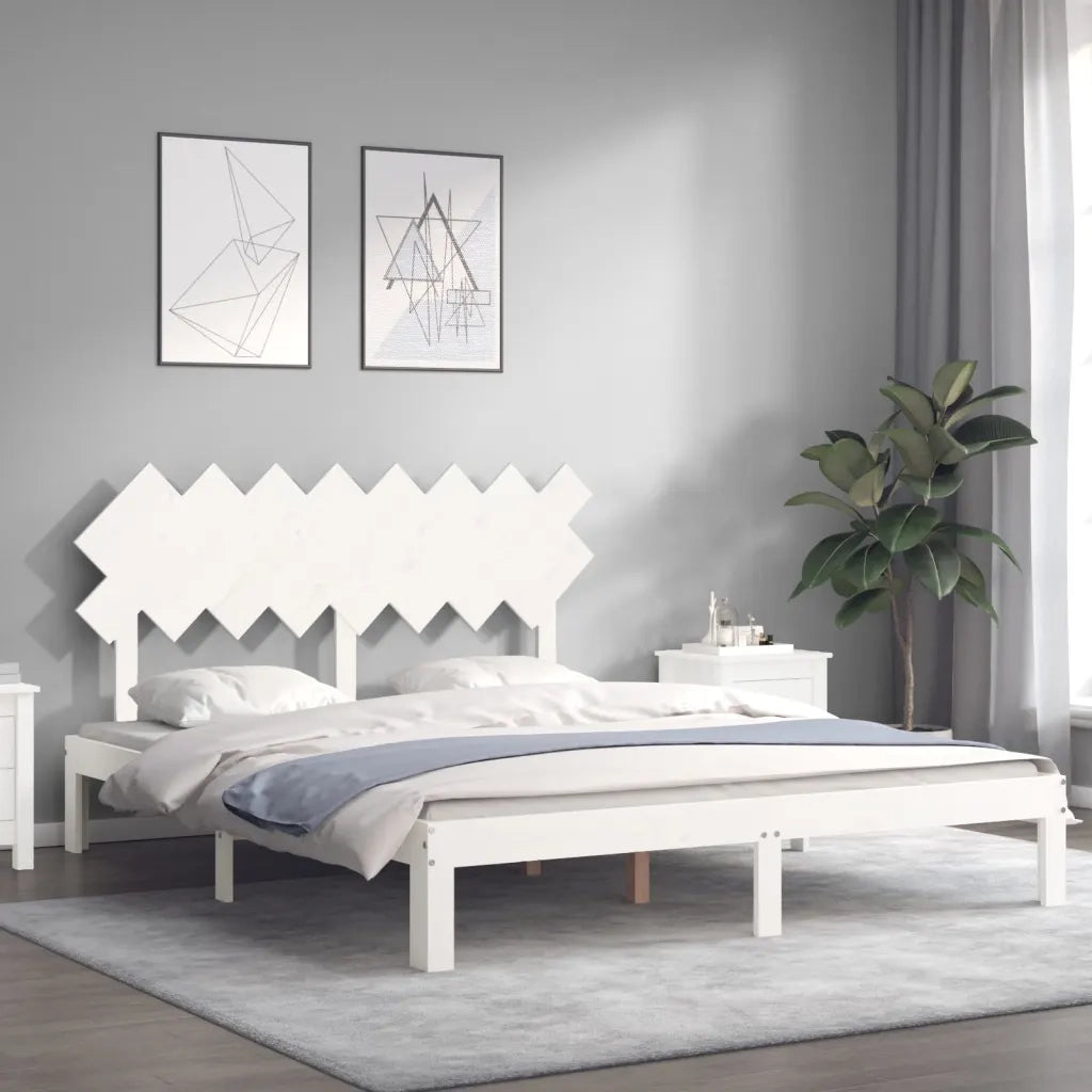 Giroletto senza Materasso Bianco 160x200 cm Legno Massello Pino 3193737