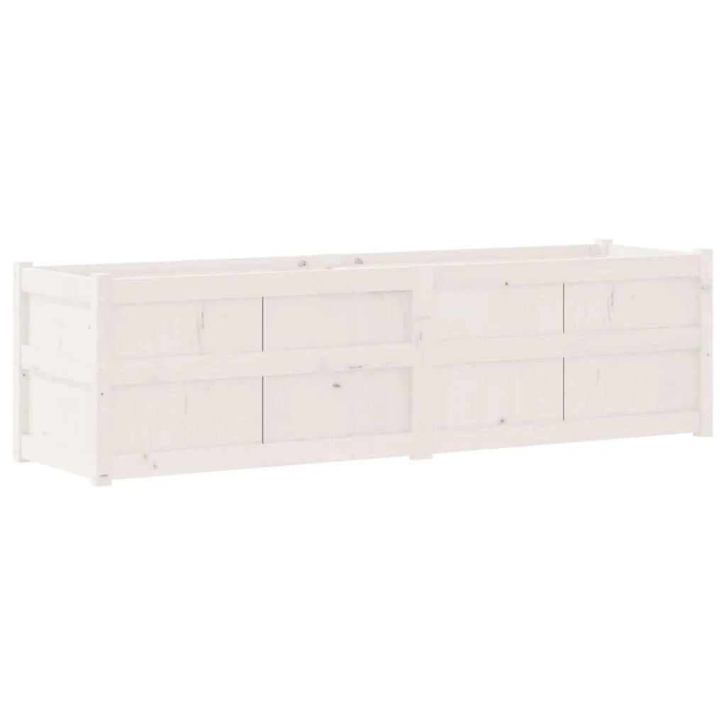 Fioriera rialzata per piante fiori terrazza giardino 180 x 50 x 50 cm legno di pino massiccio bianco 02_0037474