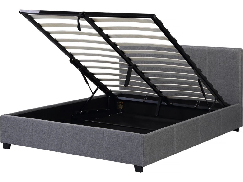 Letto doppio con contenitore "Carla" - 180 x 200 grigio