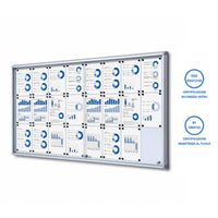 Bacheca con Ante Scorrevoli 181,5X98,2X5,9 cm in Alluminio Fondo Magnetico Silver