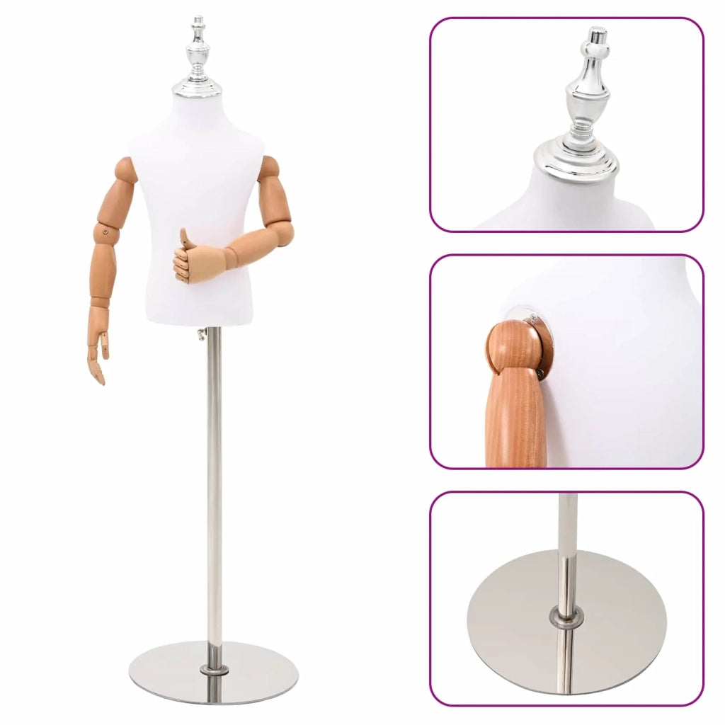 Manichino Regolabile 120-157 cm con Base Unisex PP Bianco 42041713