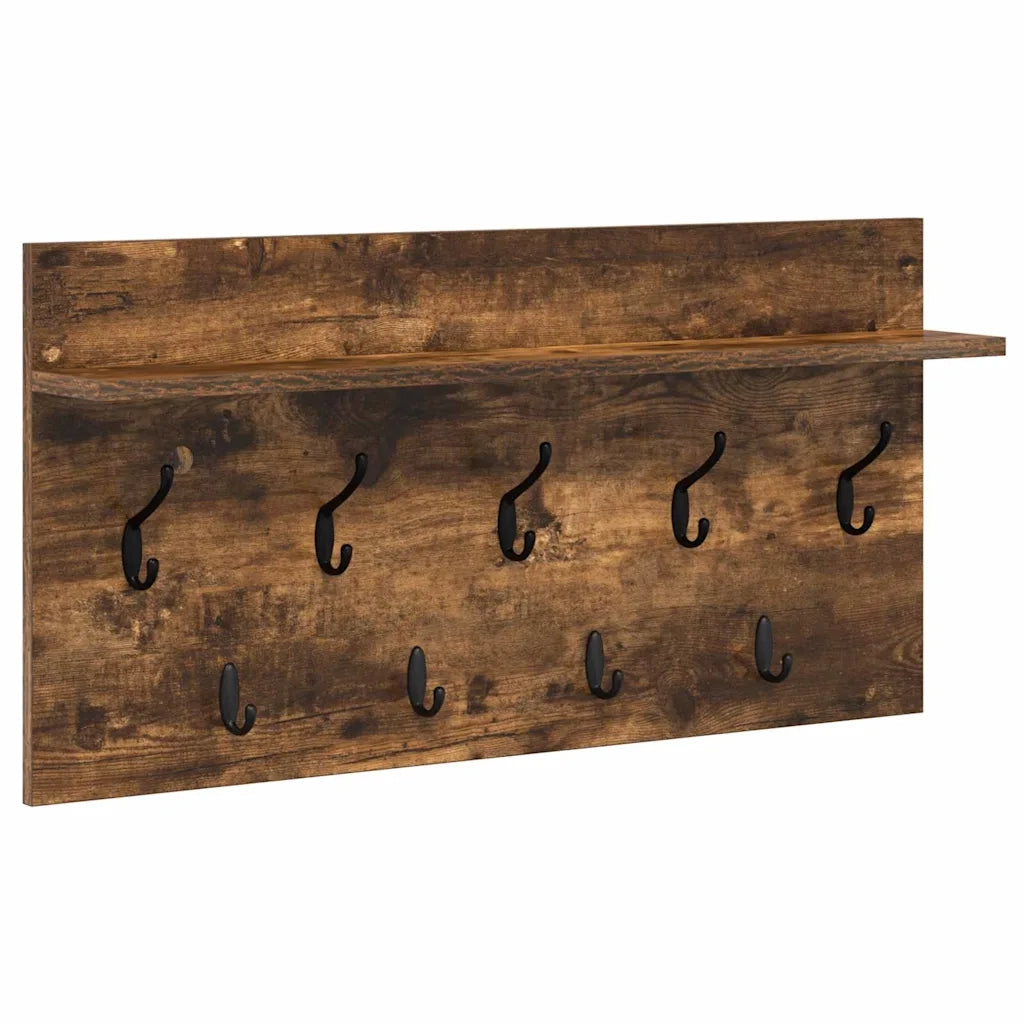 Appendiabiti a muro A parete Rovere fumé 80 x 40 x 12 cm 874439