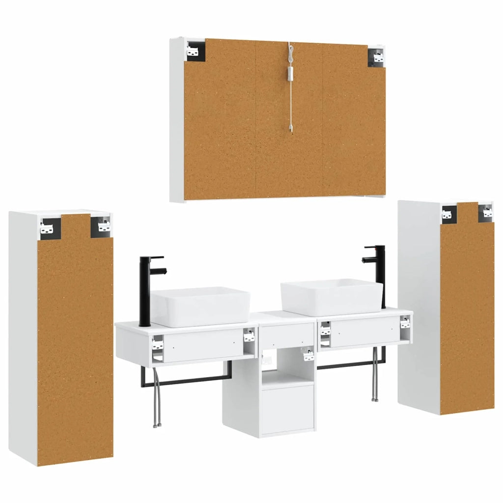 Set di mobili per il bagno 6 pcs Bianco 3407135