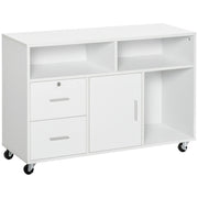 Scrivania con cassetti e ruote ¨C zephmum ¨C bianco 100x35x65 cm