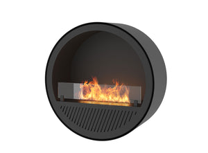 Camino a Bioetanolo da Parete Ø72,4x30 cm Incyrcle Slim Wall Nero